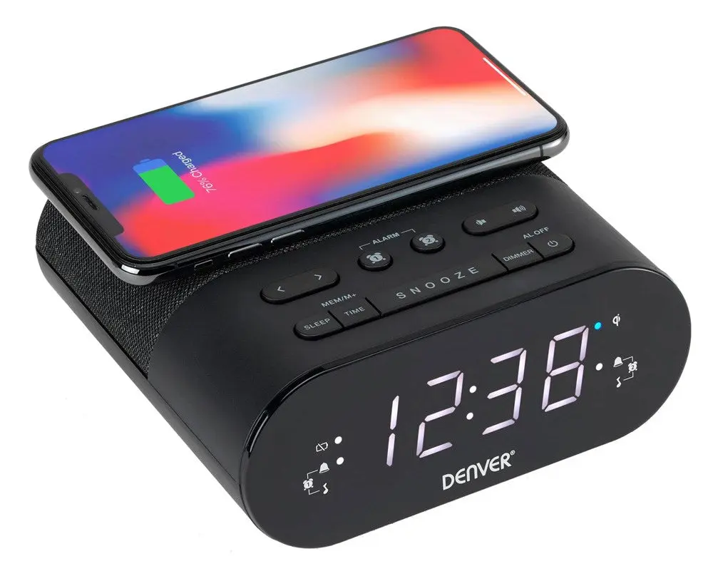 Denver CRQ-107 Radio med Trådløs Lading & Bluetooth - Svart