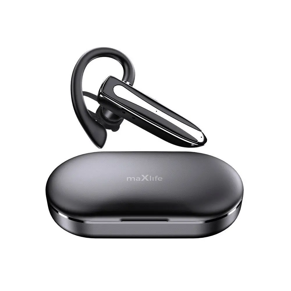 Maxlife MXBH-01 Bluetooth Hodesett med Ladeetui - Svart