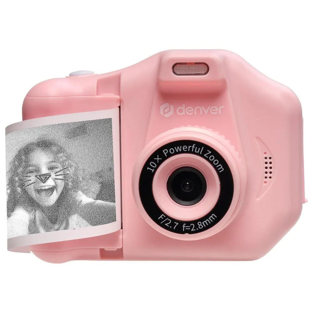 Denver KPC-1370 Digitalkamera for Barn med Termisk Skriver - inkl. MicroSD-kort & Skriverpapir - Rosa