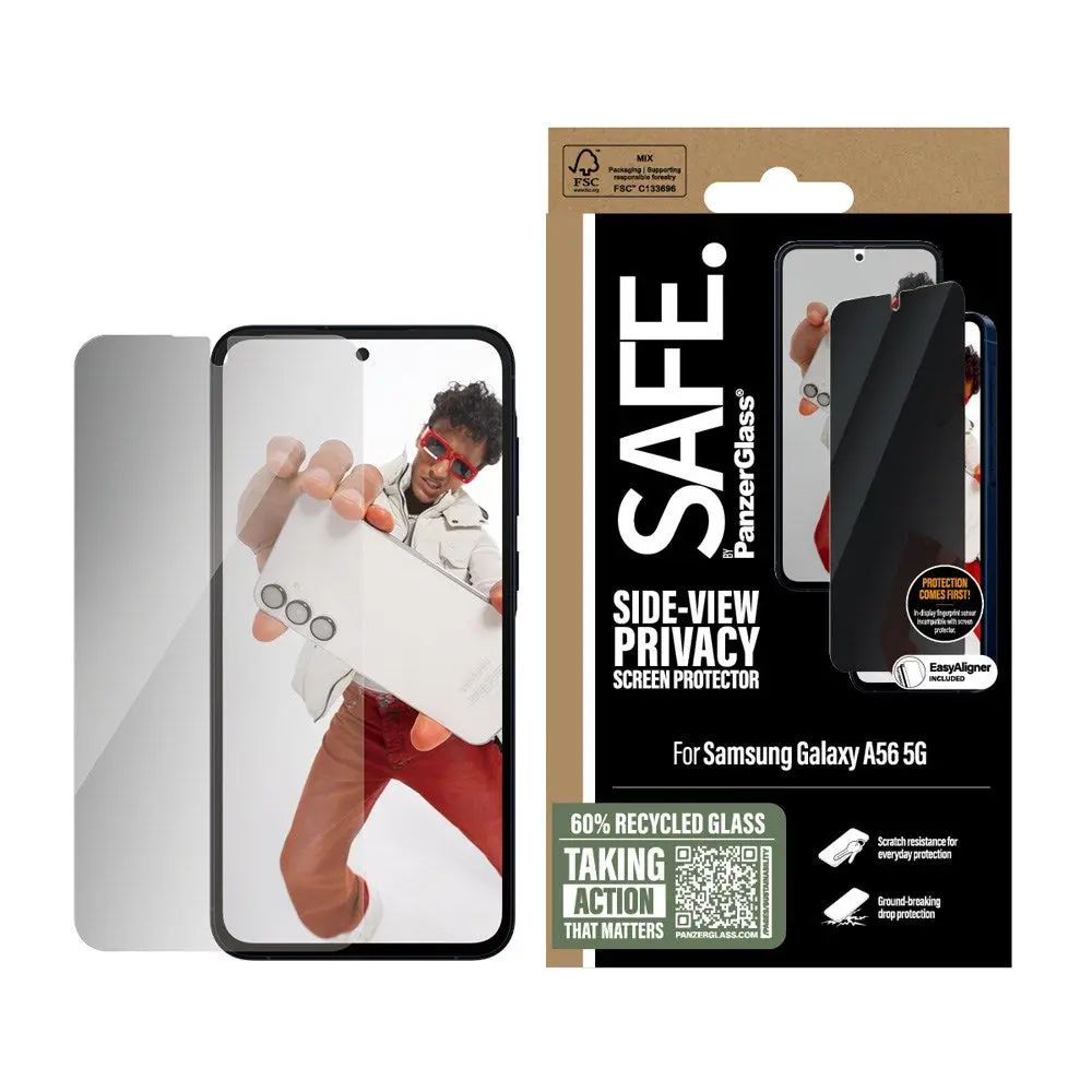 SAFE by PanzerGlass Samsung Galaxy A56 (5G) Ultra-Wide Fit Skjermbeskyttelsesglass - Privacy Funksjon