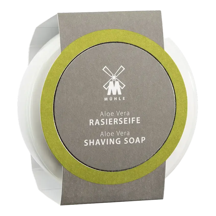 Mühle barbersåpe i porselenskål - Aloe vera