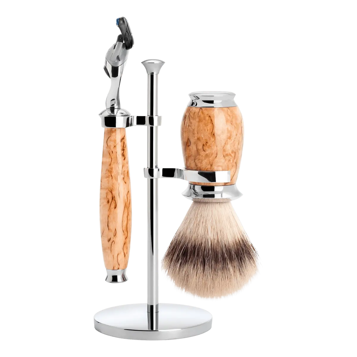 Mühle Purist barbersett i karelsk bjørk - Fusion