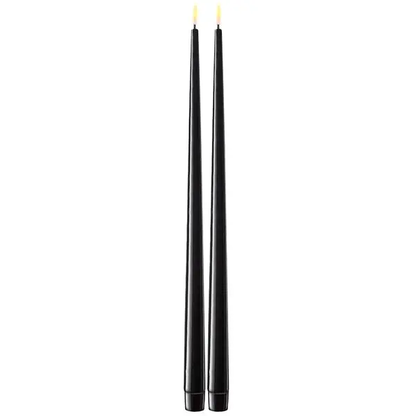 LEDlys shiny dinner 2x38 cm svart