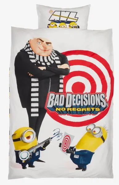 Sengesett MINIONS 140x200 hvit