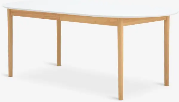 Spisebord MARSTRAND 100x200/280 hvit/natur