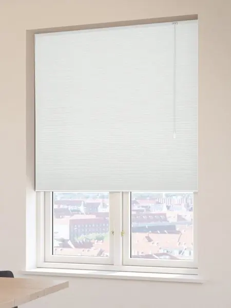 Plisségardin FUR 130x130cm lysdempende dobbel hvit