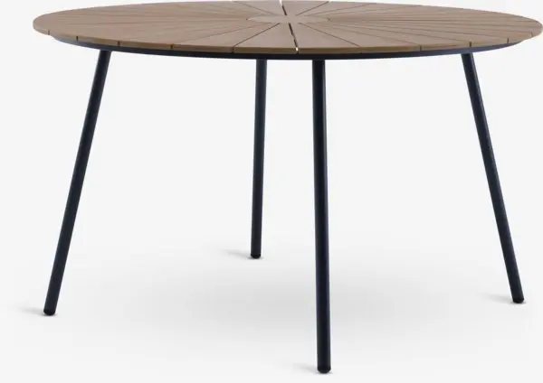 Hagebord RANGSTRUP Ø130 natur/svart