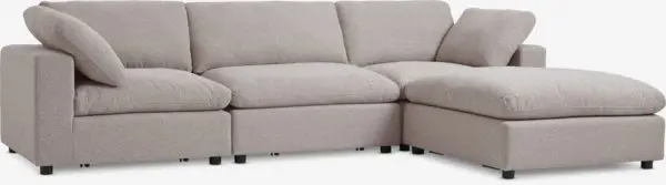Modulsofa LYBY 3-seter sjeselong sand stoff