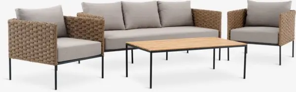 Loungesett DAMFENNER 5 seter natur