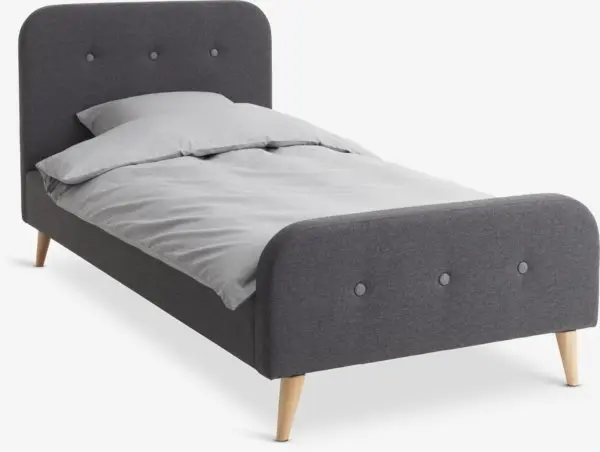 Sengeramme KONGSBERG 90x200cm grå stoff