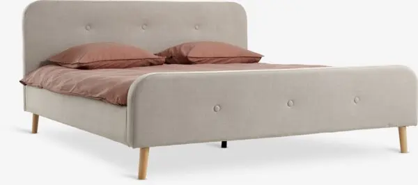 Sengeramme KONGSBERG 160x200cm beige stoff