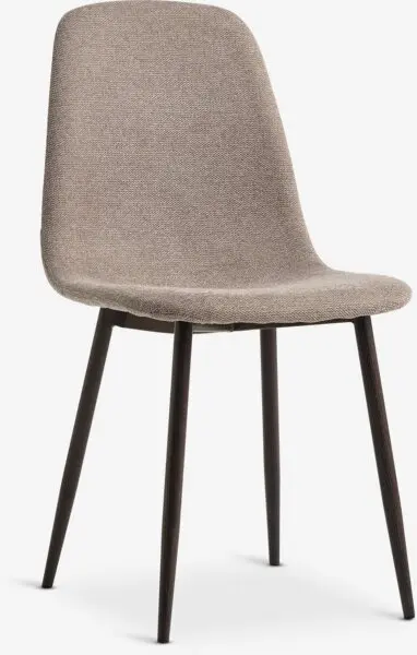 Spisestol JONSTRUP beige stoff/mørk eikefarget
