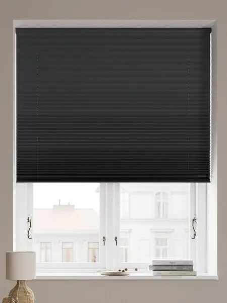 Plisségardin lystett ALS 100x160cm svart trådløs