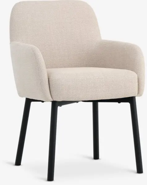 Spisestol SOTTRUP beige stoff/svart