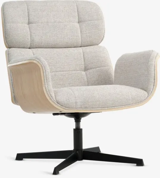 Lenestol ALLINGE svingfot beige stoff/sv