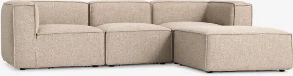 Modulsofa SKIBBY 3-seter sjeselong sand stoff