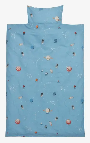 Junior sengesett SPACE 100x140 blå