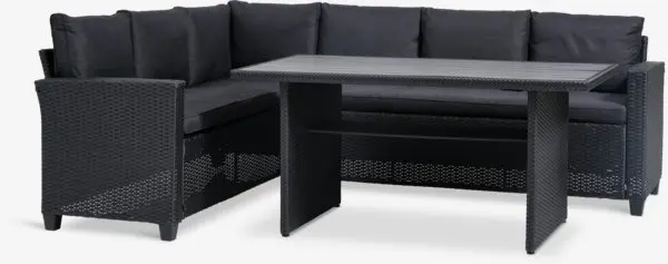 Loungesett AGERMOSE 6 seter svart