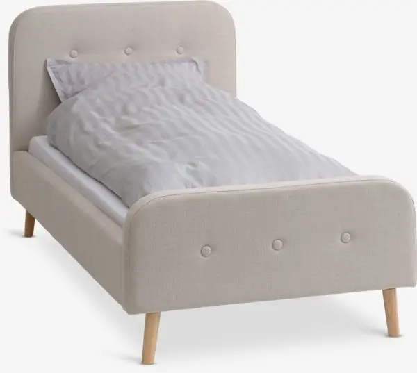 Sengeramme KONGSBERG 90x200cm beige stoff