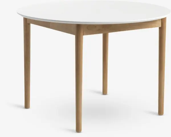 Spisebord MARSTRAND Ø110/L200 hvit/natur
