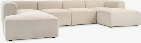Modulsofa SKEJBY 5-seter sjese/åpen ende beige stoff