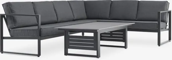 Loungesett VONGE 6 seter svart