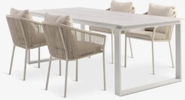 SONNERUP L215 bord + 4 GILJA stol beige