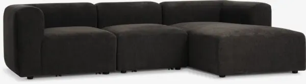 Modulsofa SKEJBY 3-seter sjeselong mørk brun