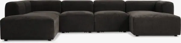 Modulsofa SKEJBY 5-seter sjeselong/åpen mørk brun