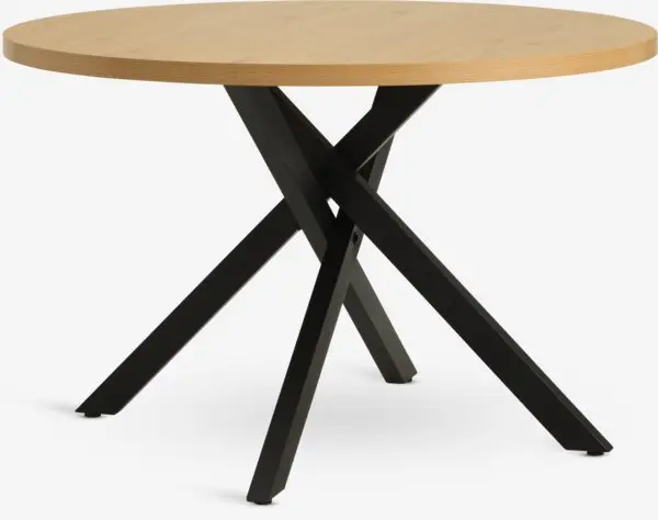 Spisebord NORTOFT Ø120 varm eik/svart