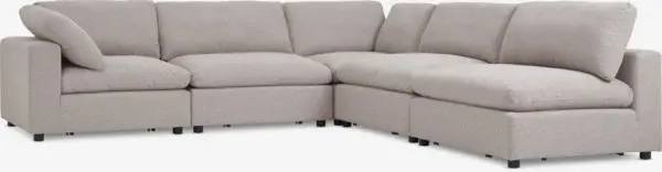 Modulsofa LYBY 5-seter åpen end sand stoff