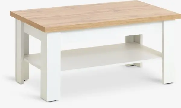 Sofabord MARKSKEL 60x110 hvit/natur villeikfarget