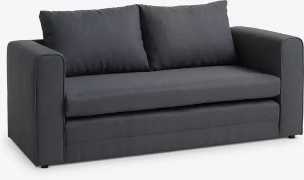 Sovesofa SKILLEBEKK mørk grå stoff