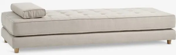 Sofaseng VARMARK 190x76 m/pute beige stoff/eikefarget