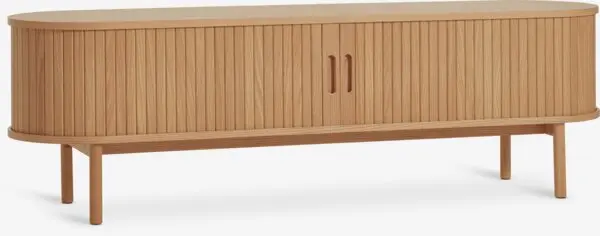TV-benk LYNGVIG 160cm 2 sjalusidører natur eik