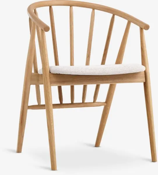 Spisestol LYKSBORG natur eik/offwhite stoff