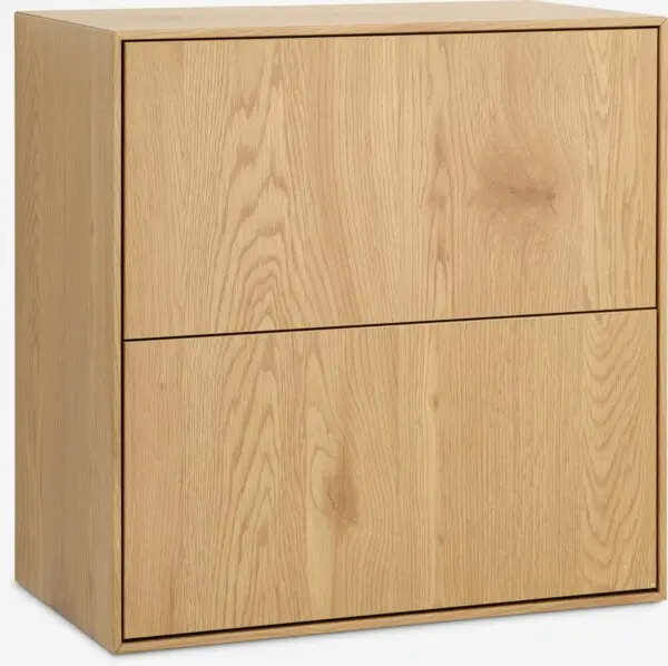 Reolmodul GEDSER kommode 2 skuffer varm eikefarget