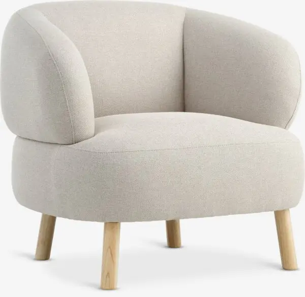 Lenestol STADIL beige stoff/natur eikefarget