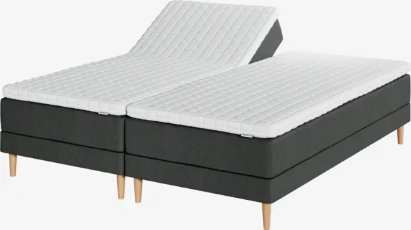 Regulerbar seng 180x200 BJORSUND + MURU grå-40 Fast