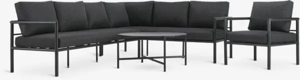 Loungesett TAERNABY 7 seter svart