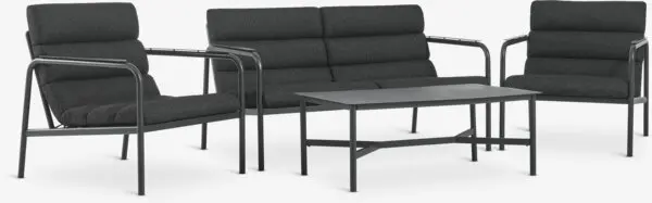 Loungesett LILLESTROEM 4 seter svart