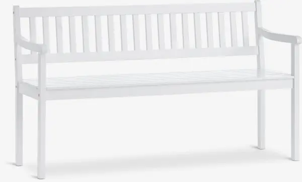 Hagebenk TUSTEN B140xD53 hardtre hvit