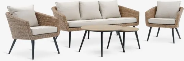 Loungesett UDSTRUP 5 seter natur