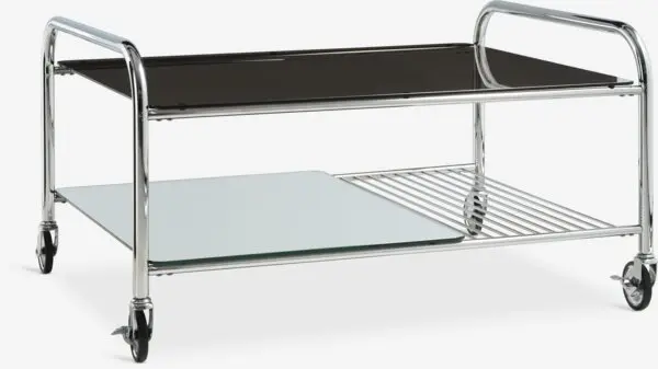 Sofabord SNEJBJERG 61x80 glass/krom