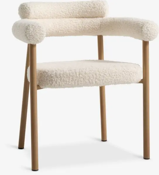 Spisestol BREUM offwhite stoff/natur eikefarget