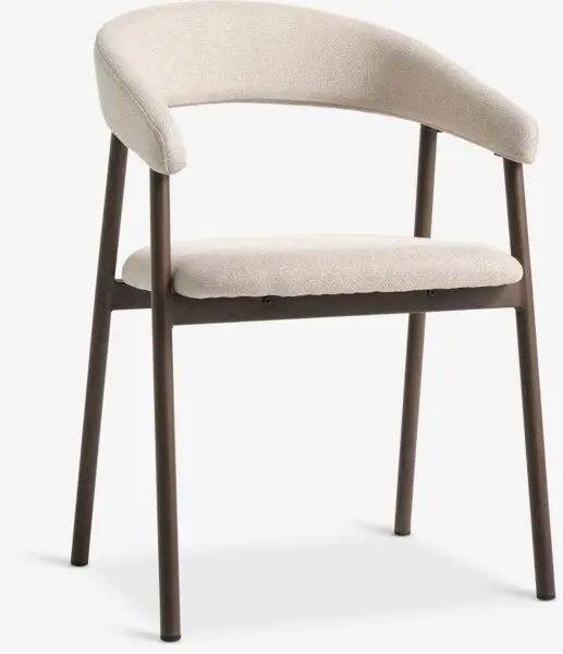 Spisestol EJSING beige stoff/mørk eikefarget