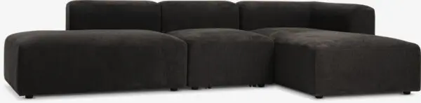 Modulsofa SKEJBY 3-seter m/sjeselong/åpen mørk brun