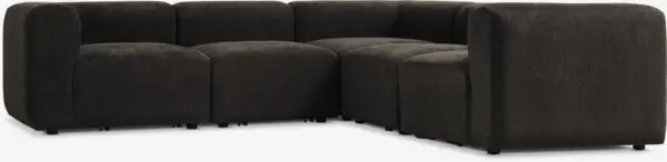 Modulsofa SKEJBY 5-seter hjørne mørk brun stoff