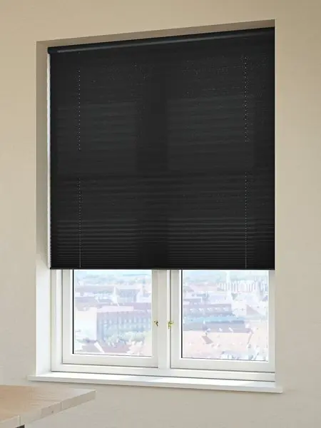Plisségardin HOVDEN 140x160cm svart trådløs