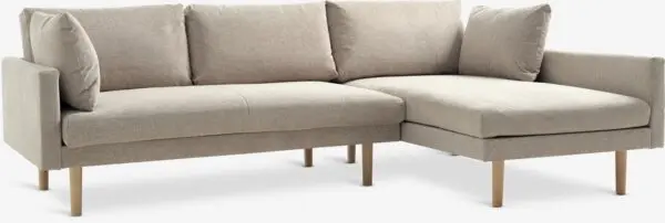 Sofa m/sjeselong HVIDBJERG sandfarget